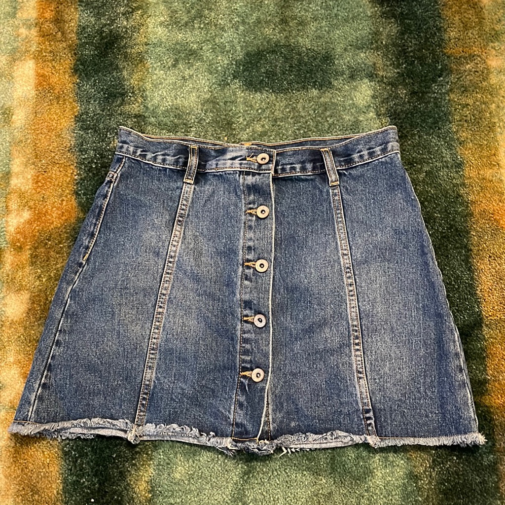 Denim Buttoned Skirt